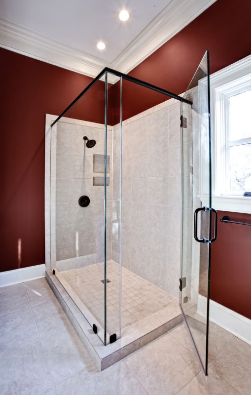 Tile-Design Shower Enclosure